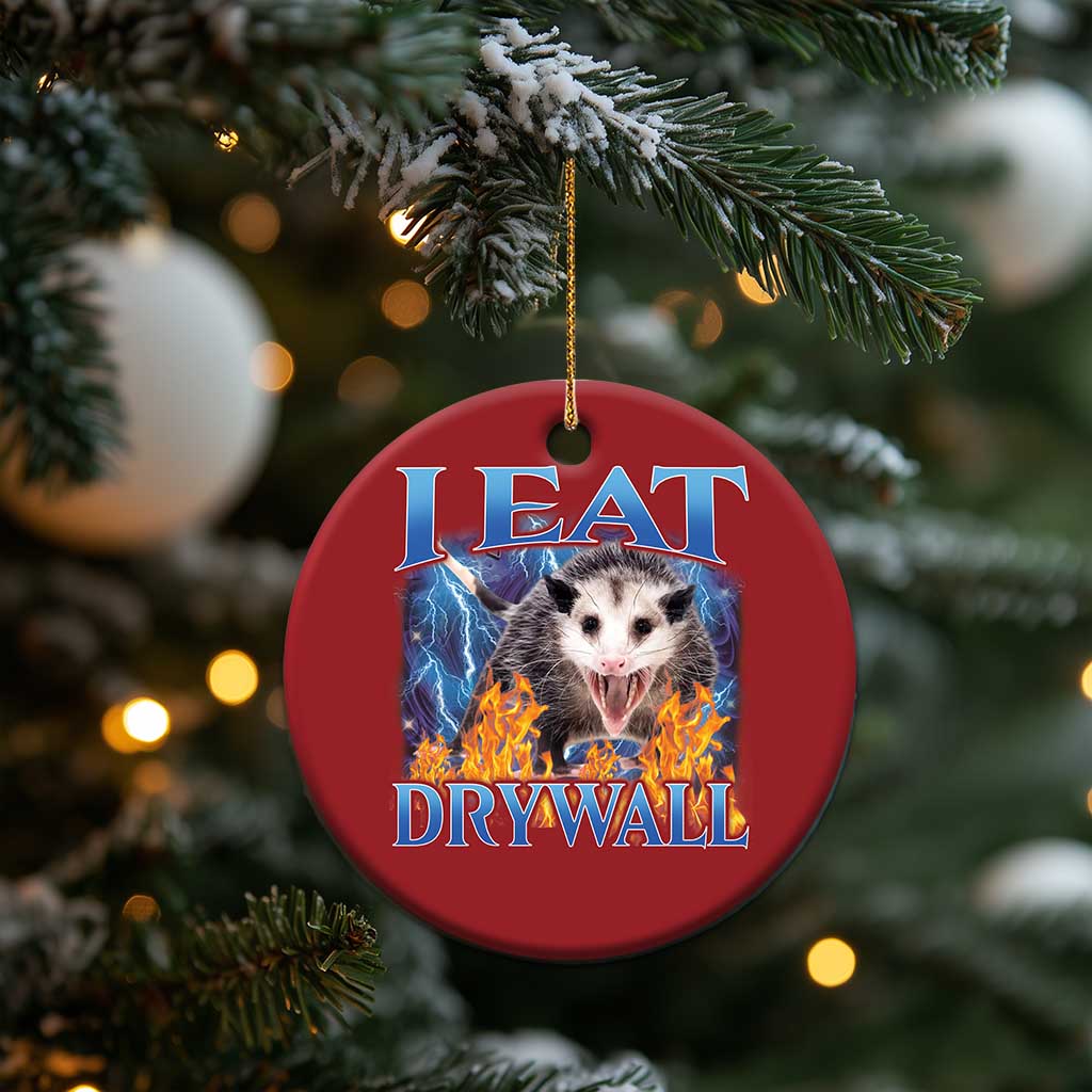 Possum Meme Christmas Ornament I Eat Drywall Opossum Funny Weird Cursed Internet Memes TS10