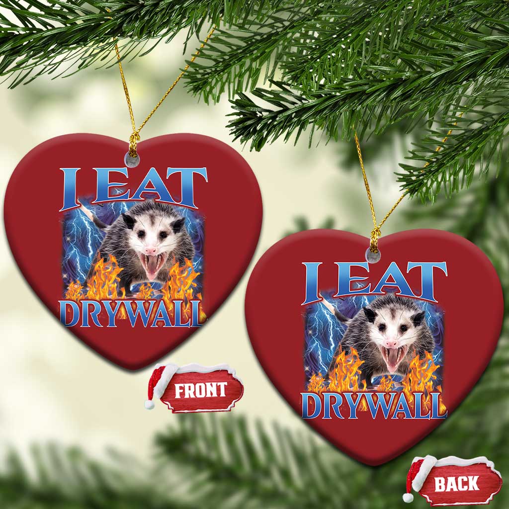 Possum Meme Christmas Ornament I Eat Drywall Opossum Funny Weird Cursed Internet Memes TS10