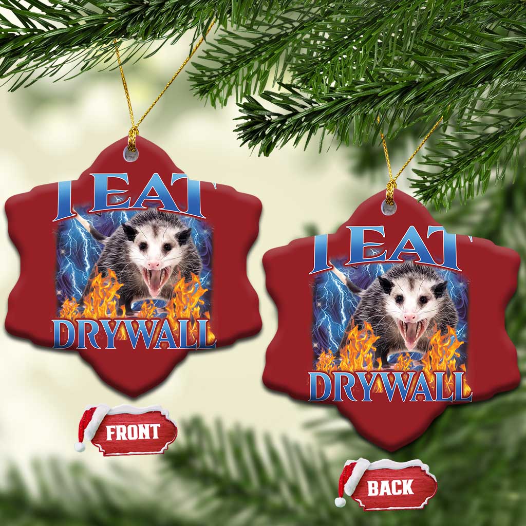 Possum Meme Christmas Ornament I Eat Drywall Opossum Funny Weird Cursed Internet Memes TS10