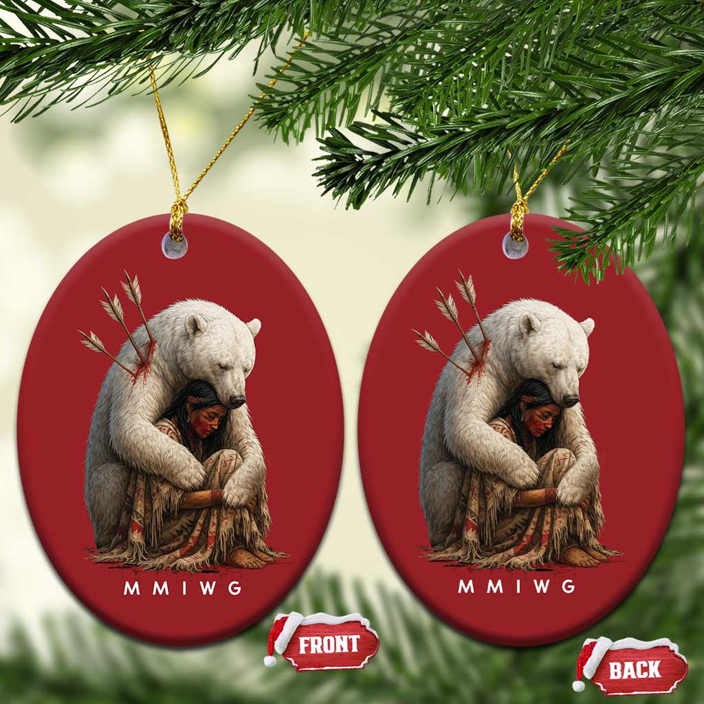 MMIW Native American Christmas Ornament Spirit Bear Protecting Indigenous Woman MMIWG TS10