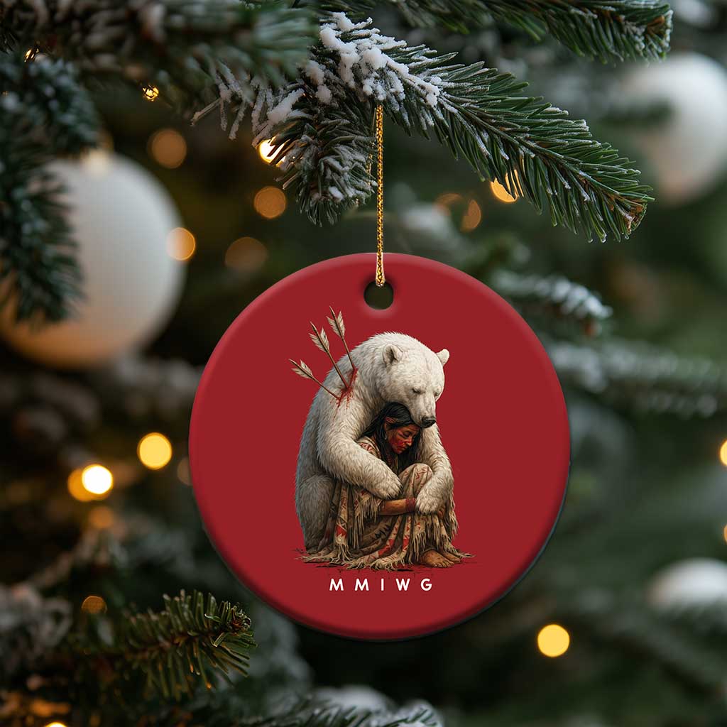 MMIW Native American Christmas Ornament Spirit Bear Protecting Indigenous Woman MMIWG TS10