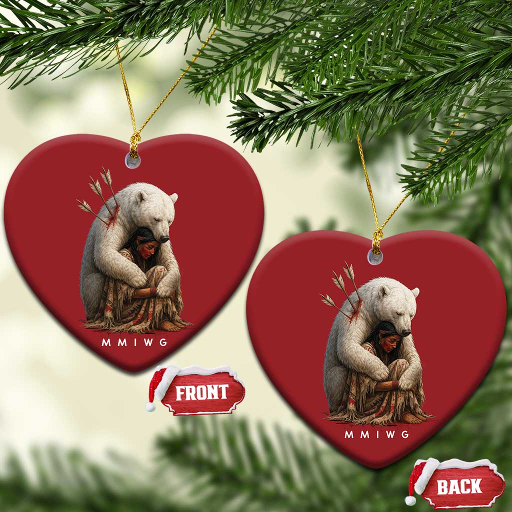 MMIW Native American Christmas Ornament Spirit Bear Protecting Indigenous Woman MMIWG TS10