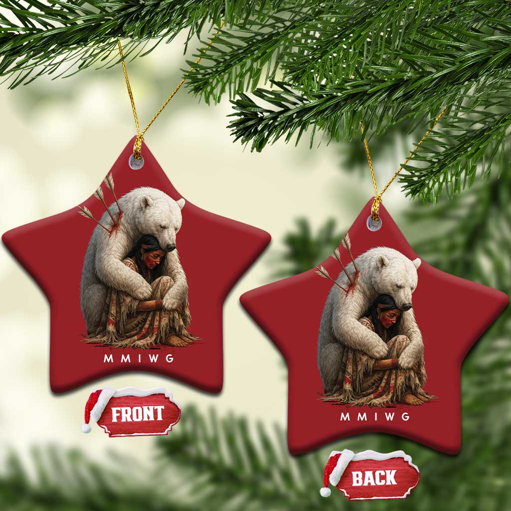 MMIW Native American Christmas Ornament Spirit Bear Protecting Indigenous Woman MMIWG TS10