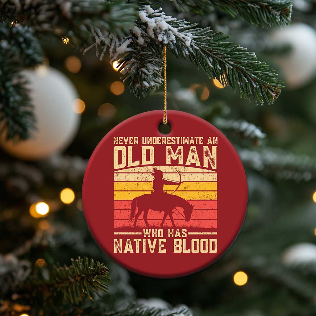 Funny Native American Christmas Ornament Never Underestimate An Old Man Native American TS10