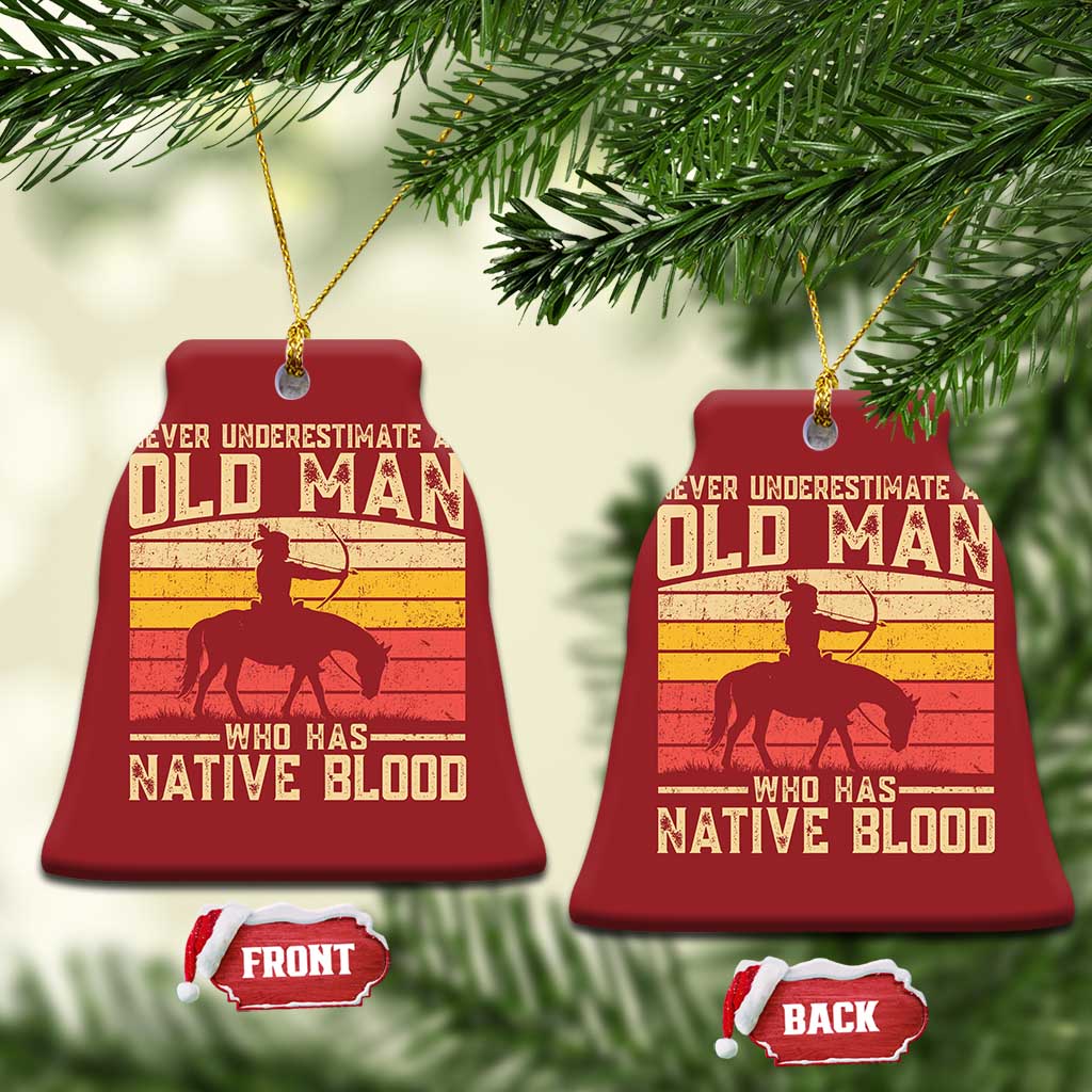 Funny Native American Christmas Ornament Never Underestimate An Old Man Native American TS10