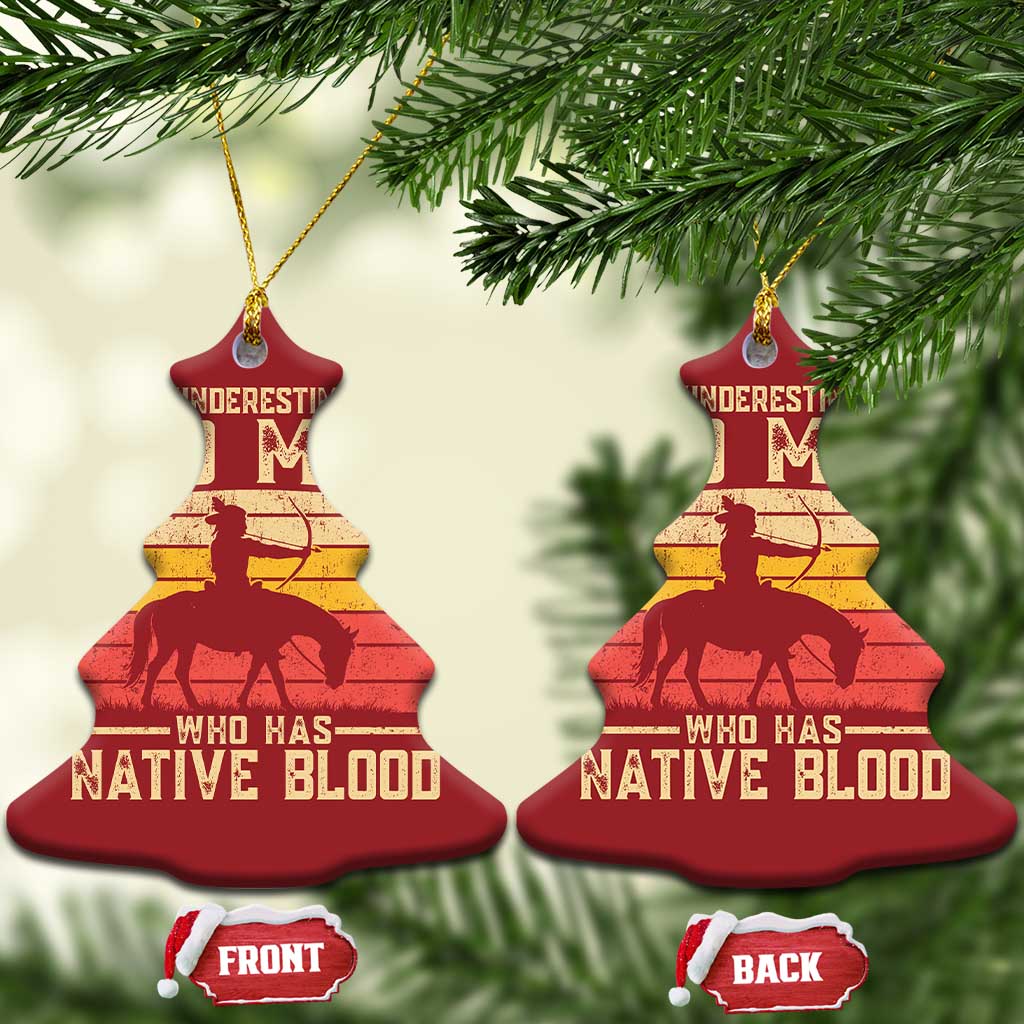 Funny Native American Christmas Ornament Never Underestimate An Old Man Native American TS10
