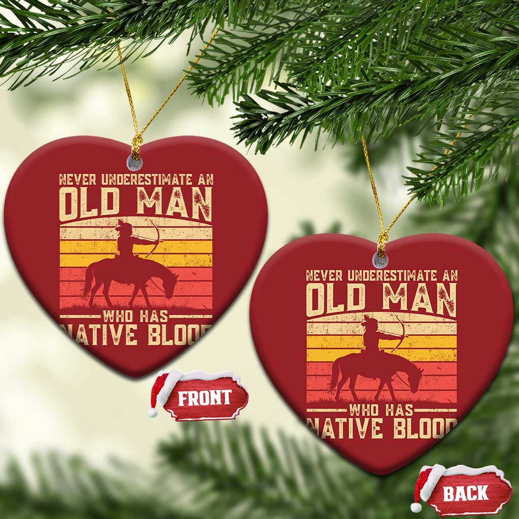 Funny Native American Christmas Ornament Never Underestimate An Old Man Native American TS10