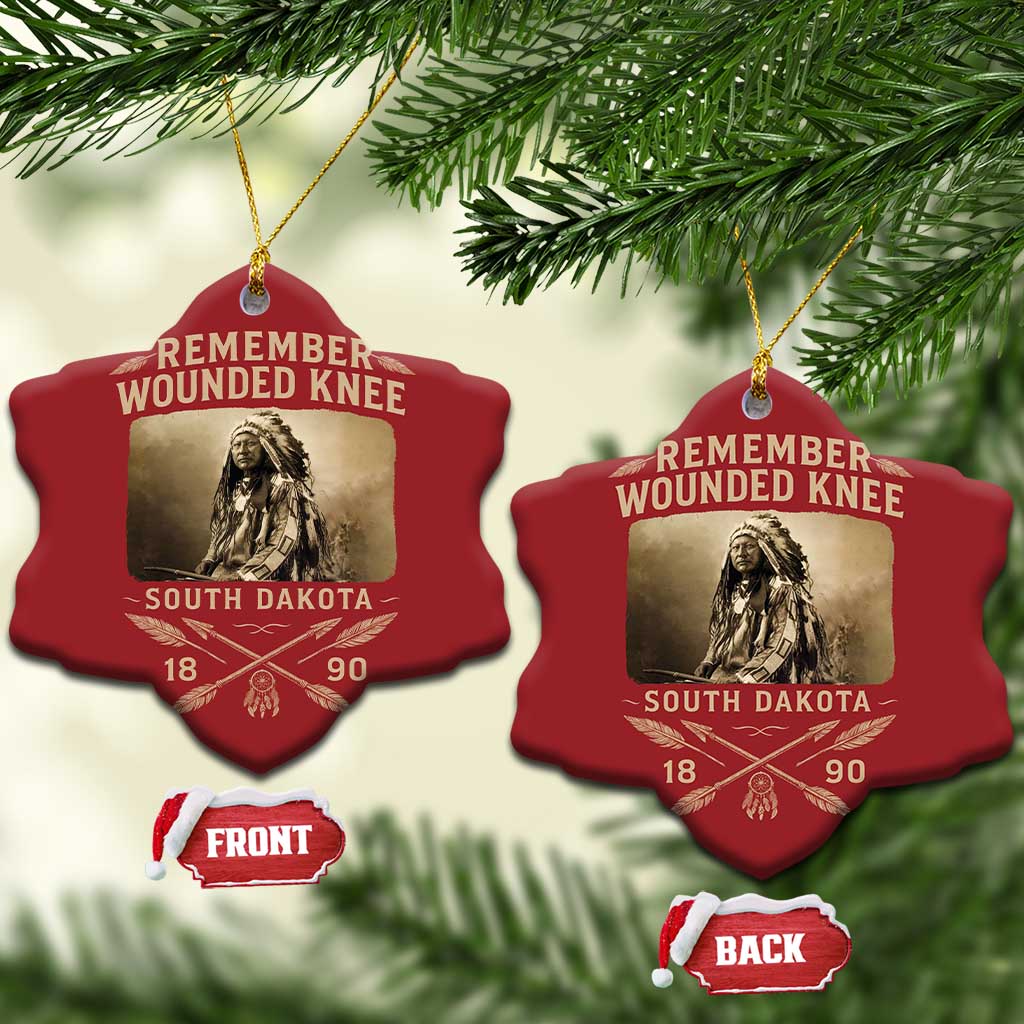 Remember Wounded Knee Christmas Ornament Spotted Elk Lakota Sioux Native American History TS10