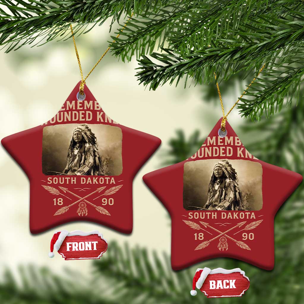 Remember Wounded Knee Christmas Ornament Spotted Elk Lakota Sioux Native American History TS10