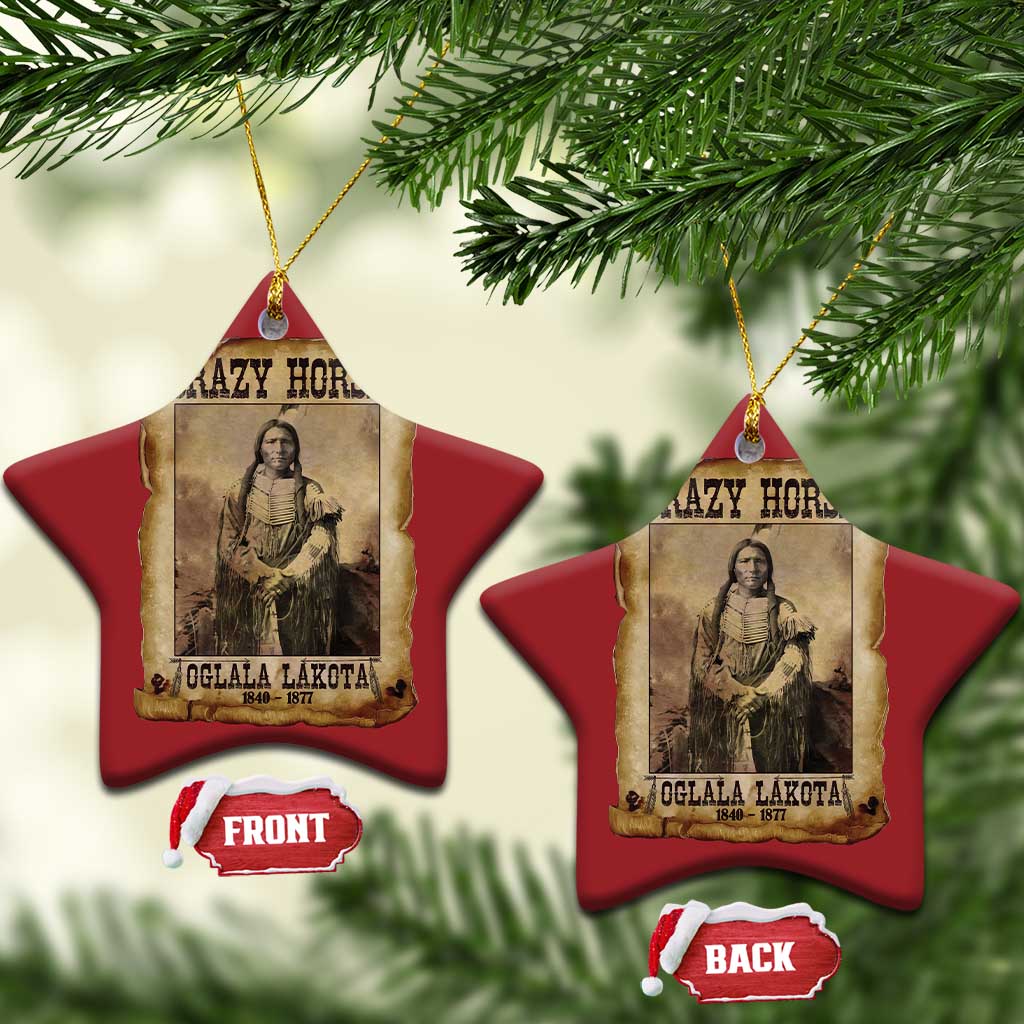 Crazy Horse Christmas Ornament Legendary Oglala Sioux Lakota Leader Native American Indian TS10