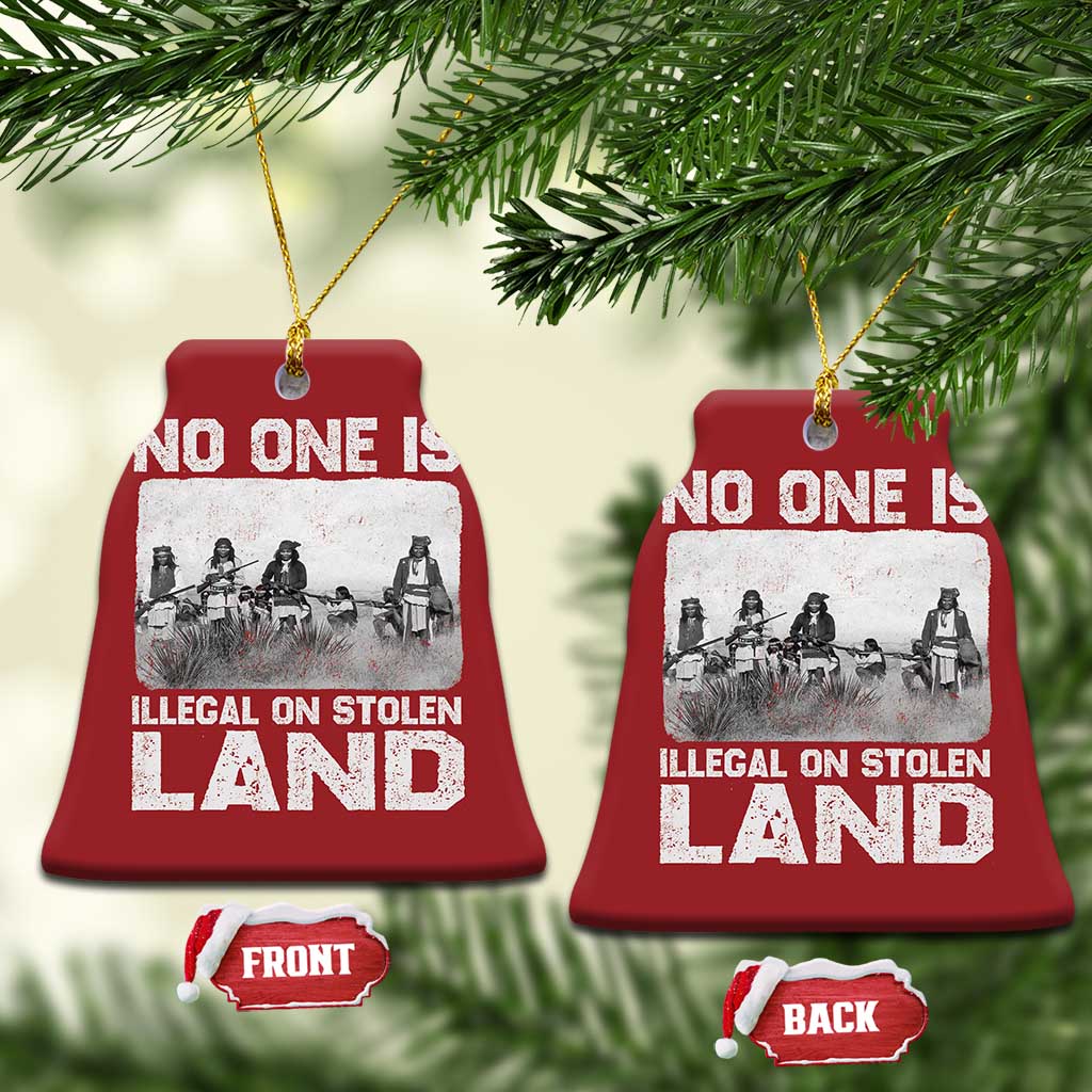 No One Is Illegal On Stolen Land Christmas Ornament Native Tribe Indigenous People TS10