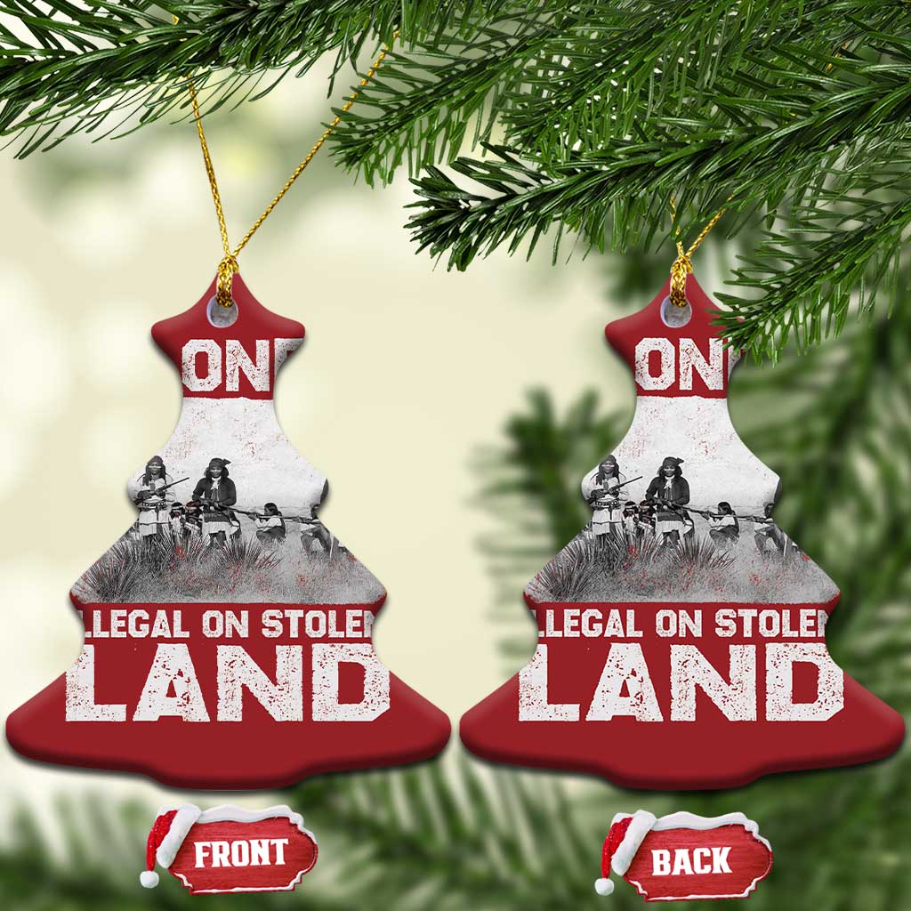 No One Is Illegal On Stolen Land Christmas Ornament Native Tribe Indigenous People TS10