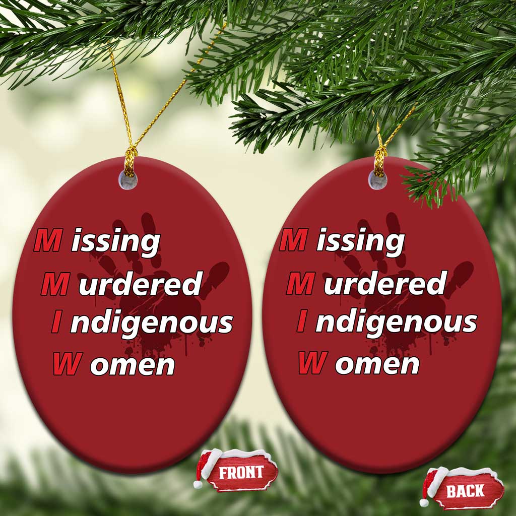 MMIW Christmas Ornament Missing Murdered Indigenous Women Red Hand TS10