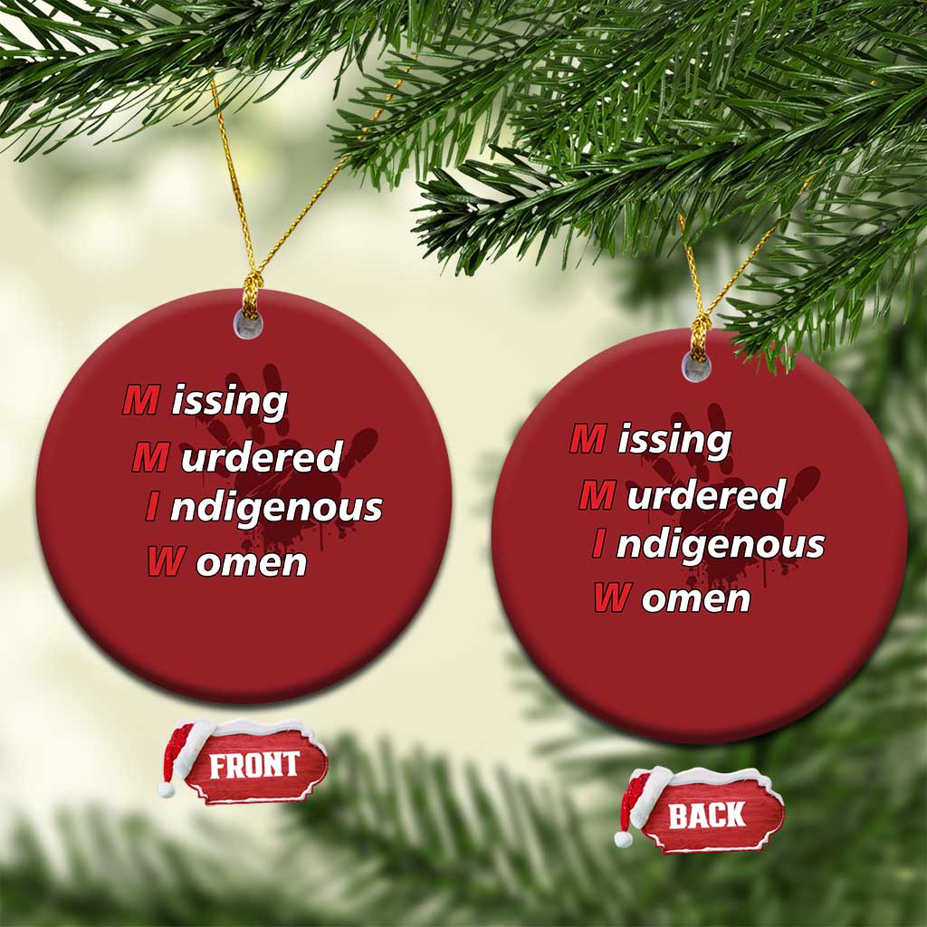 MMIW Christmas Ornament Missing Murdered Indigenous Women Red Hand TS10