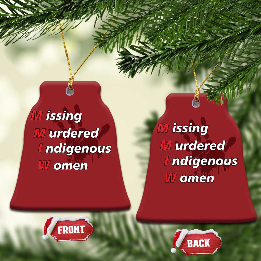 MMIW Christmas Ornament Missing Murdered Indigenous Women Red Hand TS10