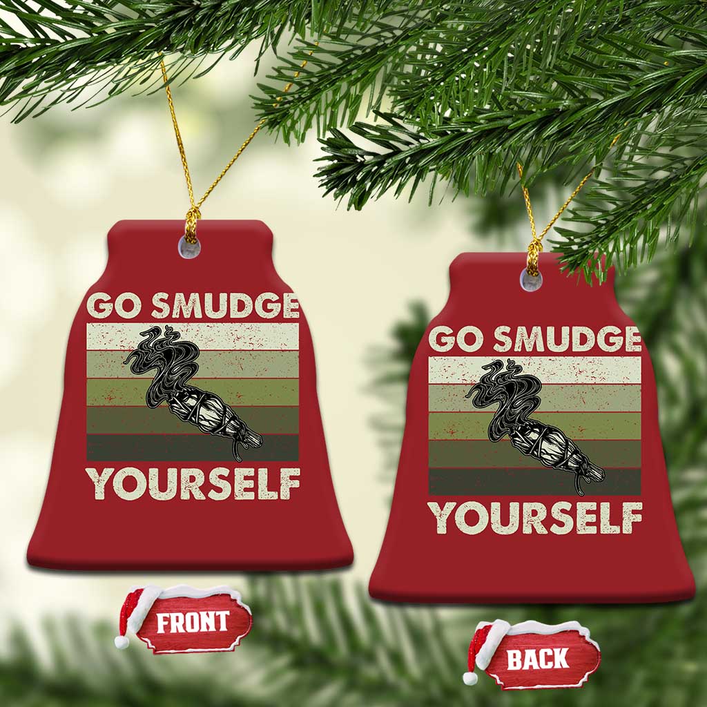Go Smudge Yourself Christmas Ornament Funny Sage Bundle Smudging Feather TS10
