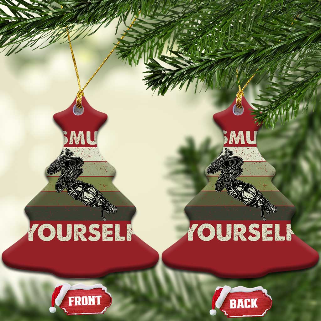 Go Smudge Yourself Christmas Ornament Funny Sage Bundle Smudging Feather TS10