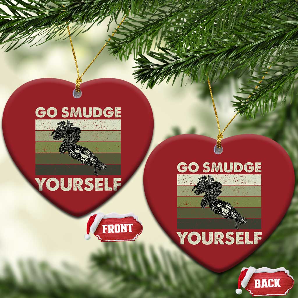 Go Smudge Yourself Christmas Ornament Funny Sage Bundle Smudging Feather TS10