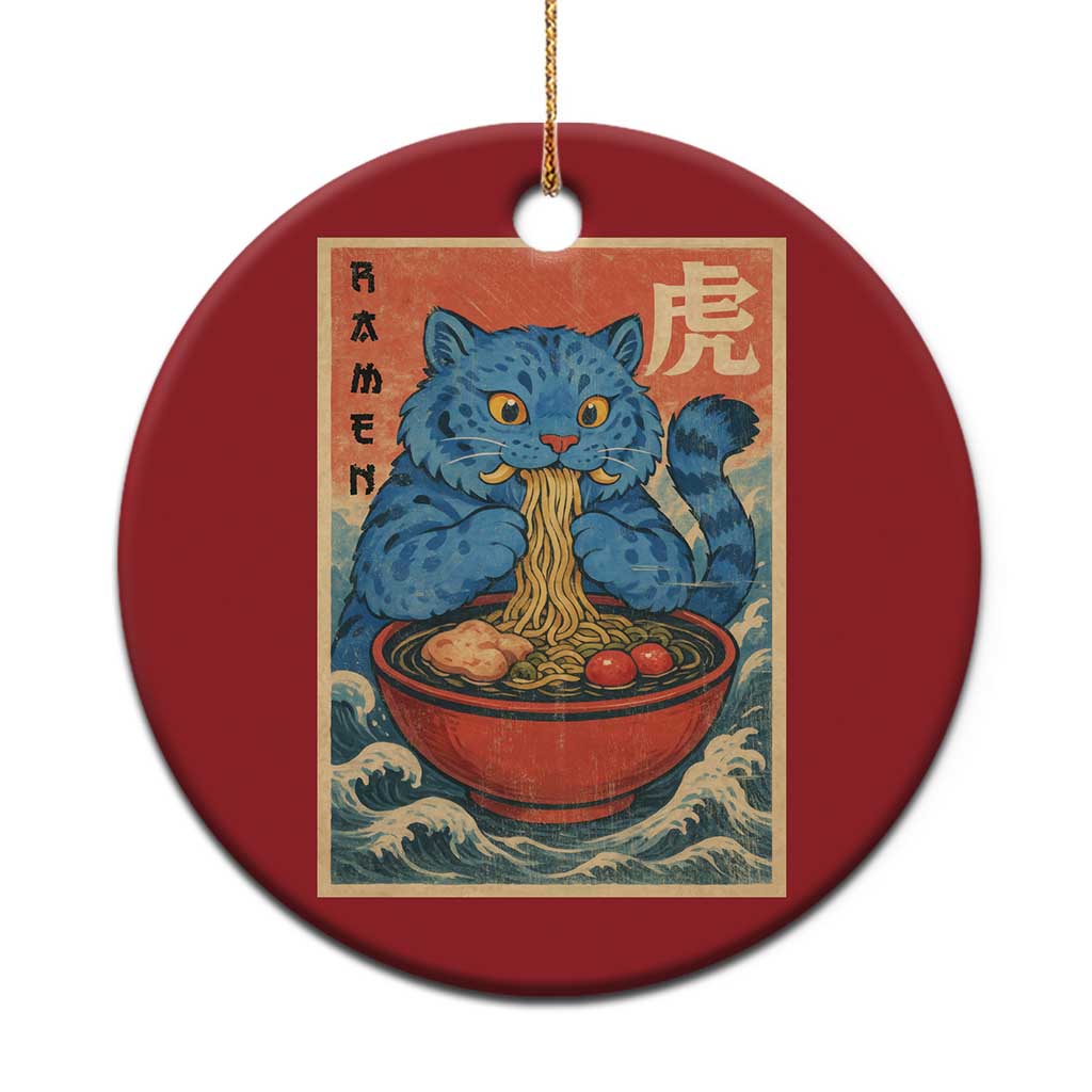 Anime Blue Cat Ramen Christmas Ornament Vintage Japanese Art Funny Kawaii Demon Cat Tiger TS10