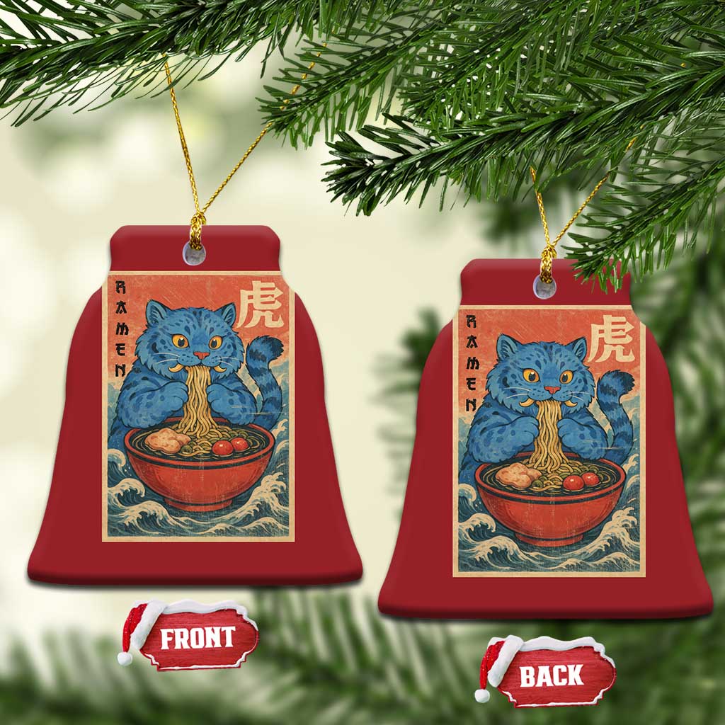 Anime Blue Cat Ramen Christmas Ornament Vintage Japanese Art Funny Kawaii Demon Cat Tiger TS10