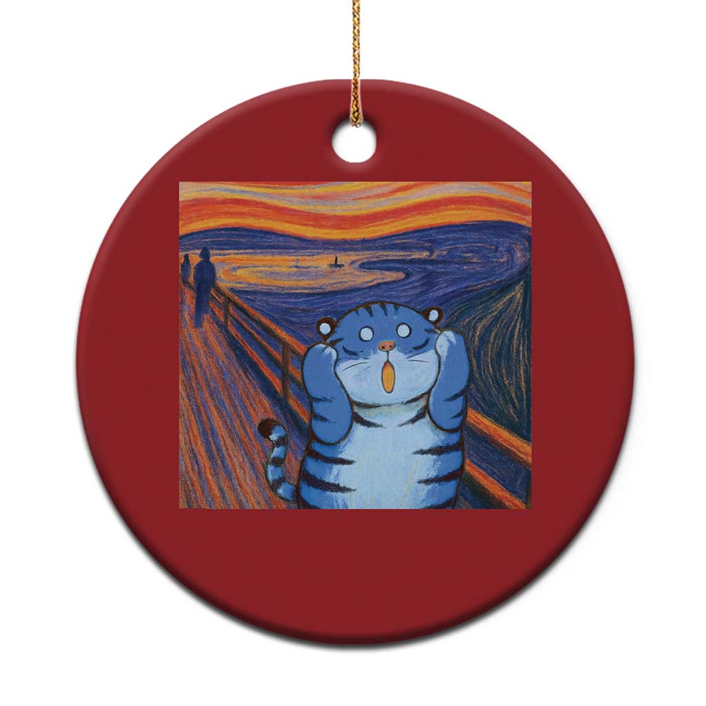 Blue Tiger Scream Christmas Ornament Cute Animal Anime Demon Aesthetic Painting TS10