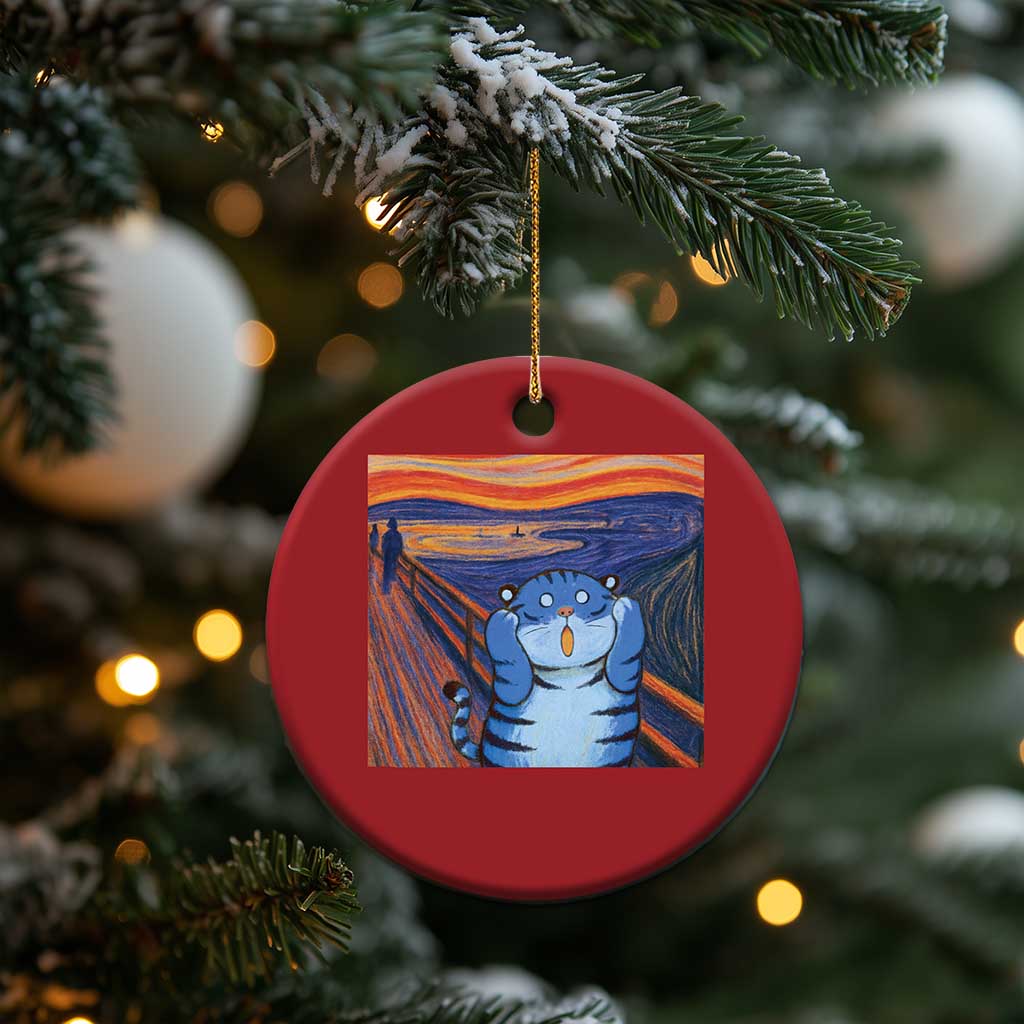 Blue Tiger Scream Christmas Ornament Cute Animal Anime Demon Aesthetic Painting TS10