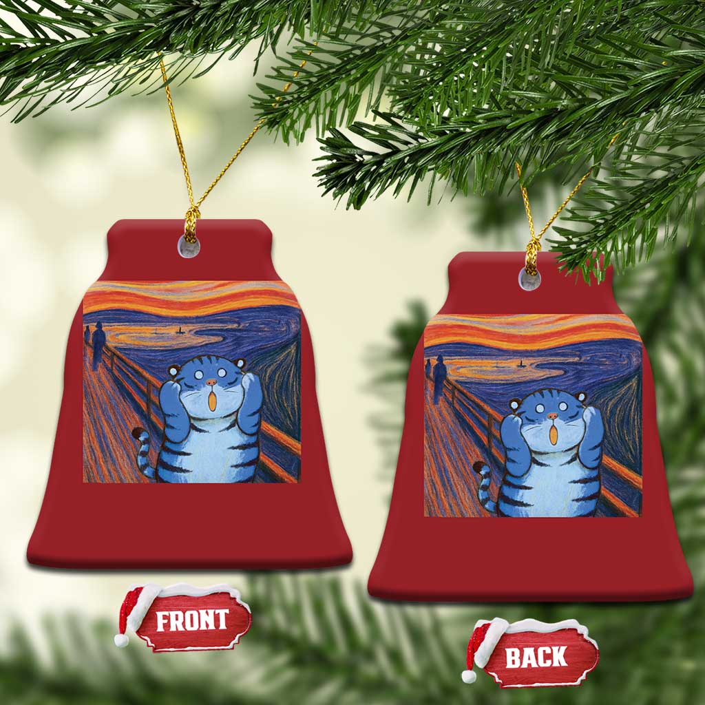 Blue Tiger Scream Christmas Ornament Cute Animal Anime Demon Aesthetic Painting TS10
