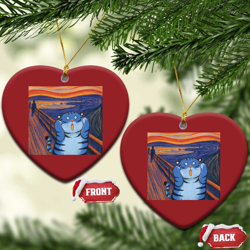 Blue Tiger Scream Christmas Ornament Cute Animal Anime Demon Aesthetic Painting TS10