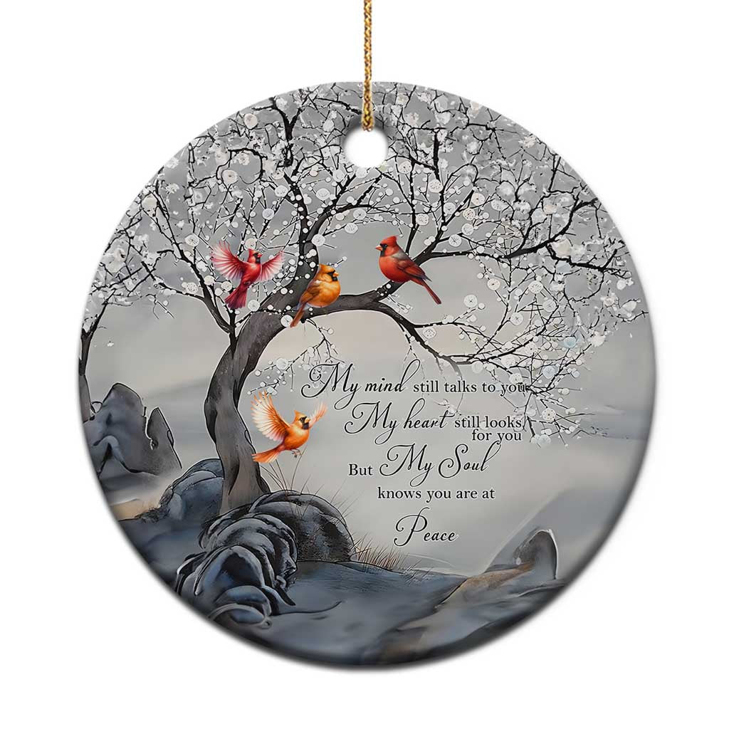 Memorial Christmas Ornament My Mind Still Talks to You Cardinal Loss of Father Gift TS10