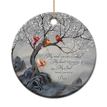 Memorial Christmas Ornament My Mind Still Talks to You Cardinal Loss of Father Gift TS10