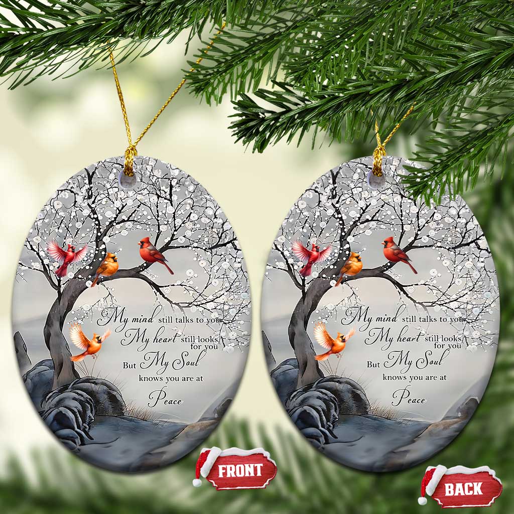 Memorial Christmas Ornament My Mind Still Talks to You Cardinal Loss of Father Gift TS10