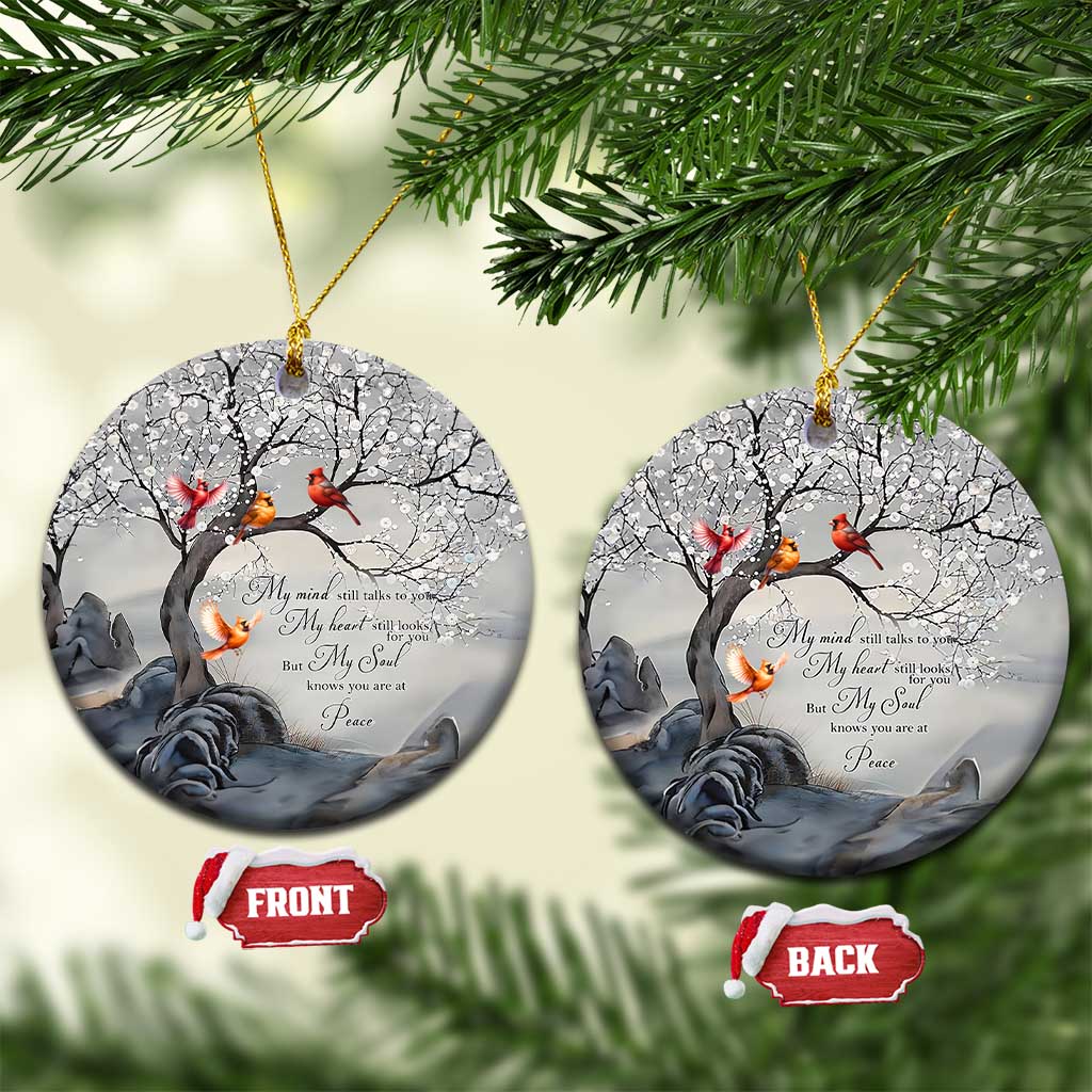 Memorial Christmas Ornament My Mind Still Talks to You Cardinal Loss of Father Gift TS10