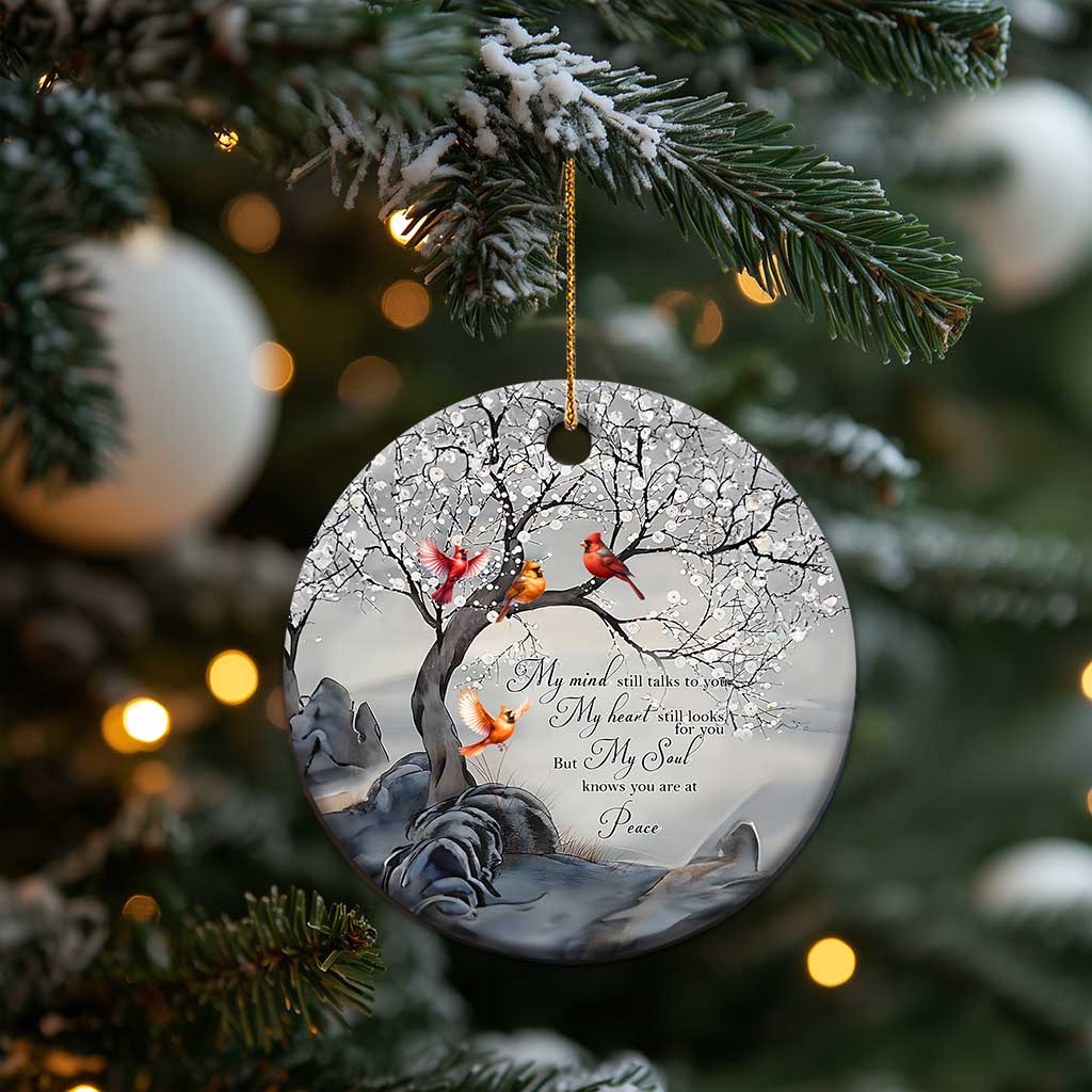 Memorial Christmas Ornament My Mind Still Talks to You Cardinal Loss of Father Gift TS10