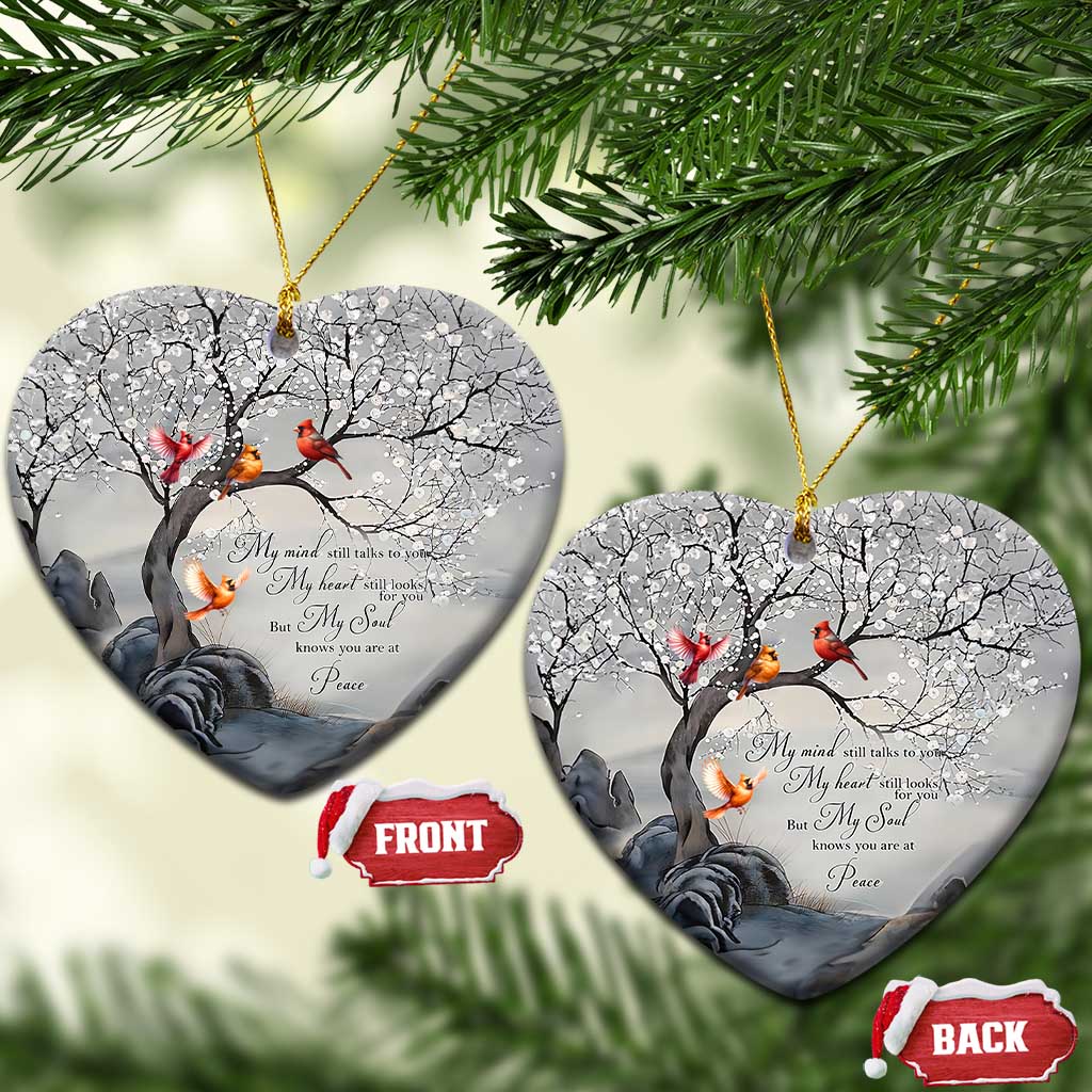 Memorial Christmas Ornament My Mind Still Talks to You Cardinal Loss of Father Gift TS10