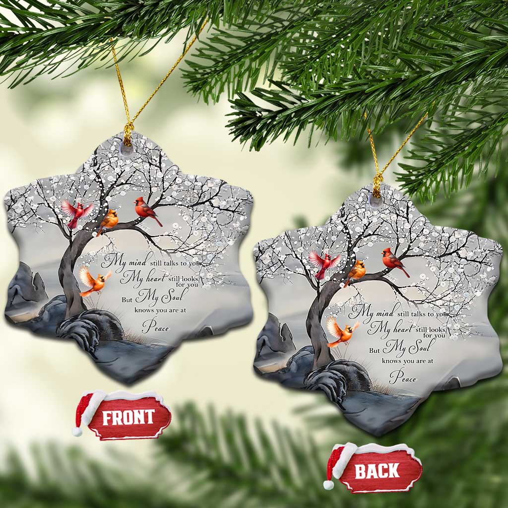 Memorial Christmas Ornament My Mind Still Talks to You Cardinal Loss of Father Gift TS10