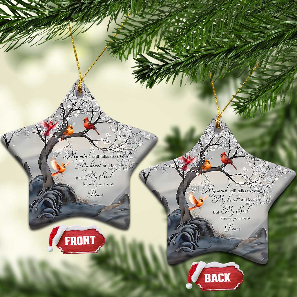 Memorial Christmas Ornament My Mind Still Talks to You Cardinal Loss of Father Gift TS10