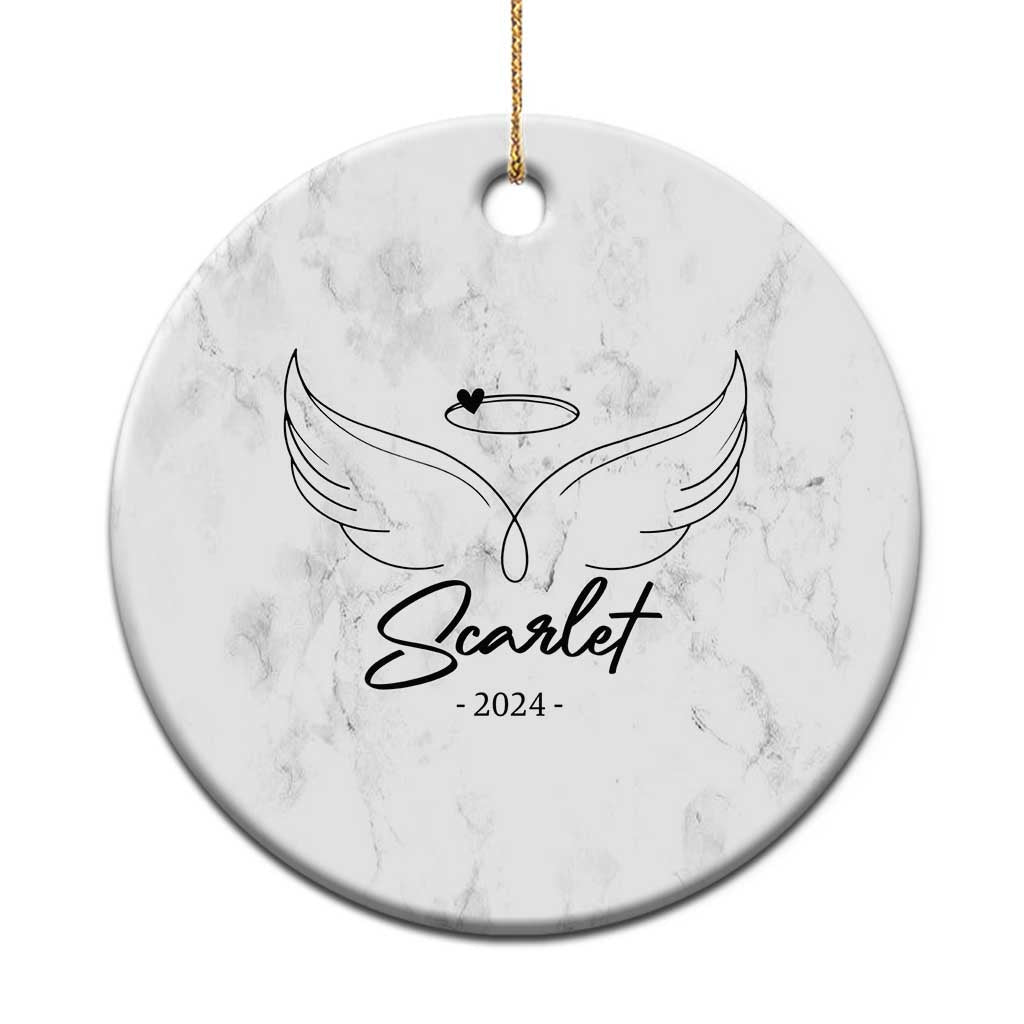 Personalized Memorial Christmas Ornament Custom Name With Angel Wings Remembrance Sympathy Gift TS10