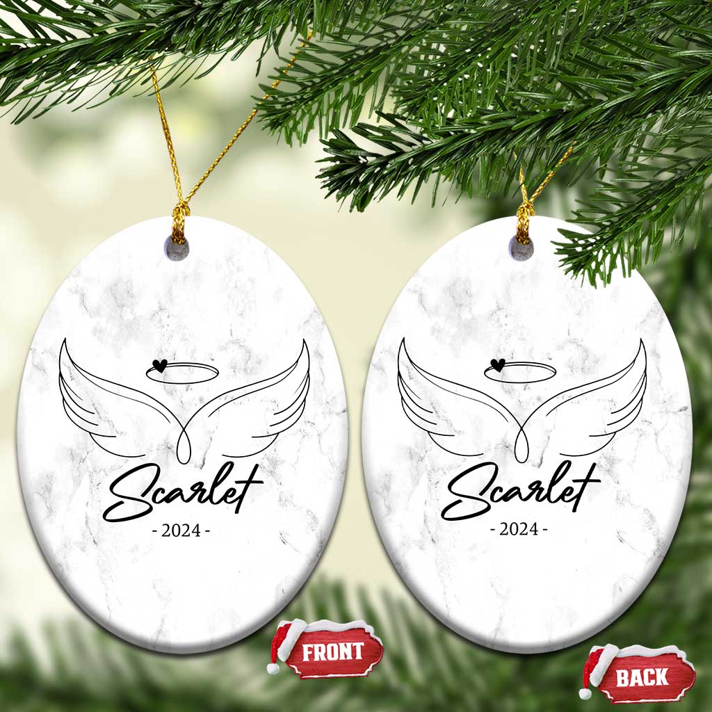 Personalized Memorial Christmas Ornament Custom Name With Angel Wings Remembrance Sympathy Gift TS10