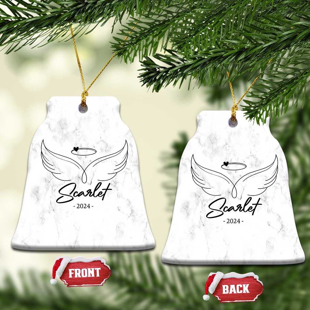 Personalized Memorial Christmas Ornament Custom Name With Angel Wings Remembrance Sympathy Gift TS10