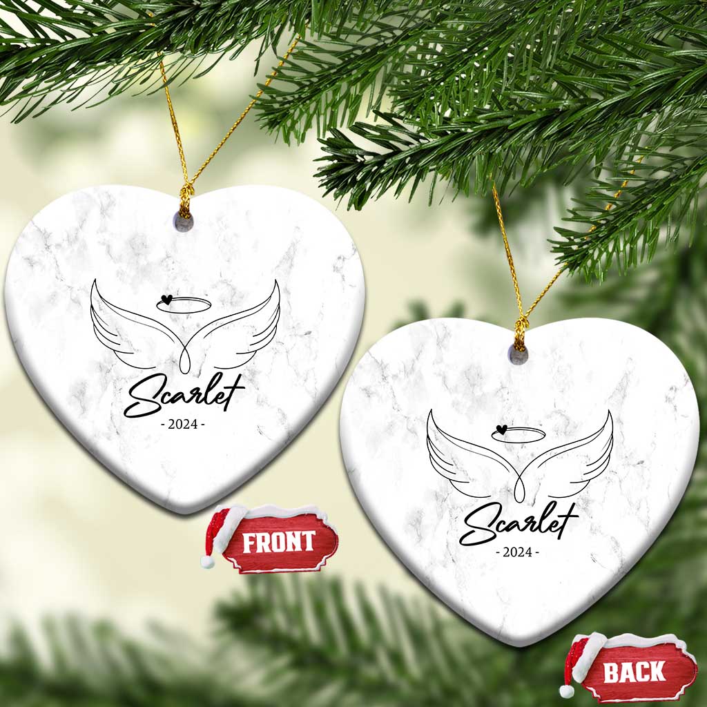 Personalized Memorial Christmas Ornament Custom Name With Angel Wings Remembrance Sympathy Gift TS10