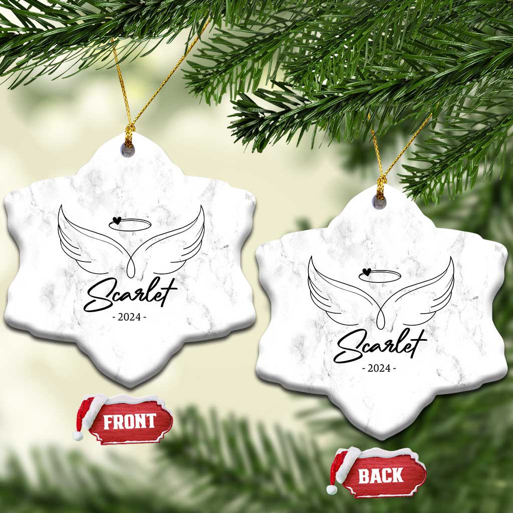 Personalized Memorial Christmas Ornament Custom Name With Angel Wings Remembrance Sympathy Gift TS10