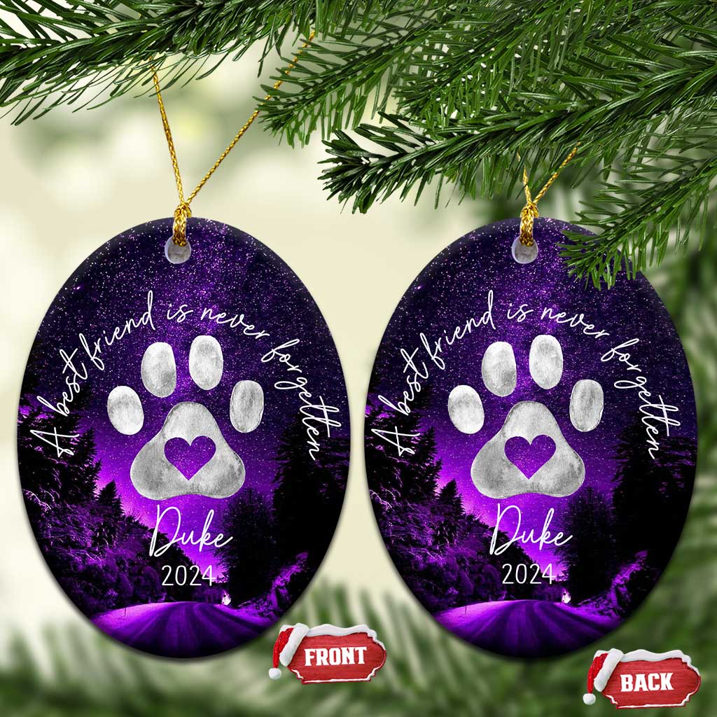Personalized Dog Memorial Christmas Ornament 2024 Custom Name Pet Remembrance A Best Friend Is Never Forget TS10