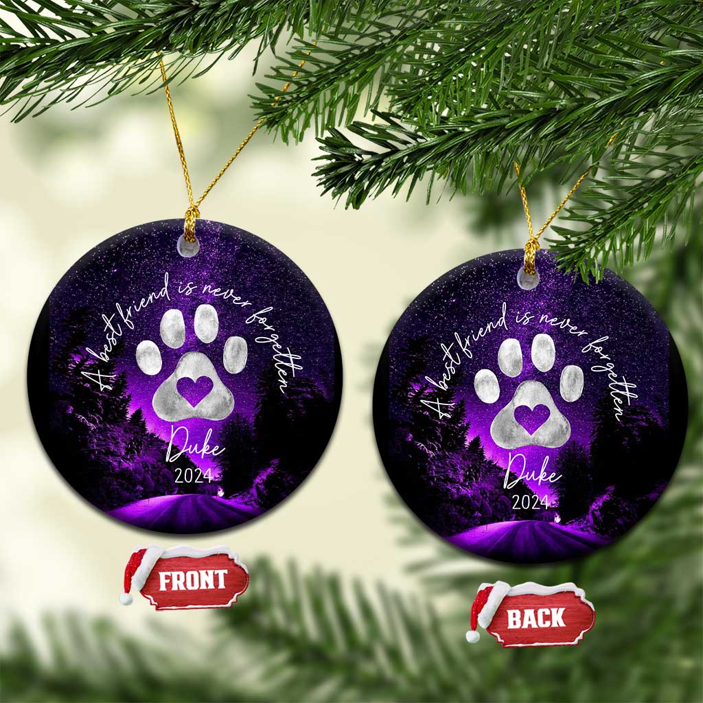 Personalized Dog Memorial Christmas Ornament 2024 Custom Name Pet Remembrance A Best Friend Is Never Forget TS10