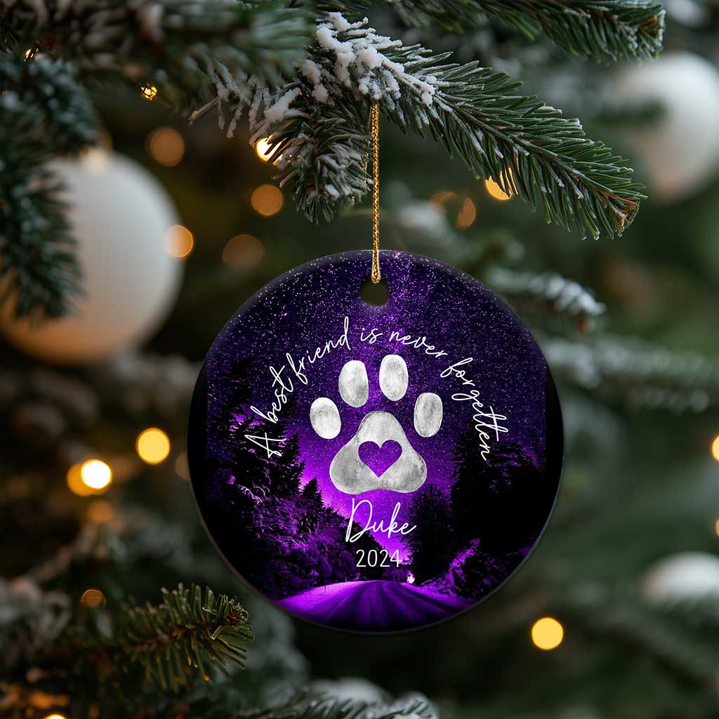 Personalized Dog Memorial Christmas Ornament 2024 Custom Name Pet Remembrance A Best Friend Is Never Forget TS10