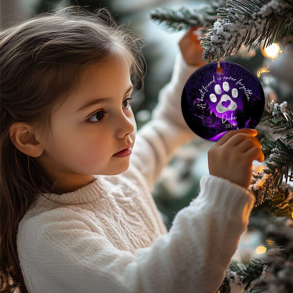 Personalized Dog Memorial Christmas Ornament 2024 Custom Name Pet Remembrance A Best Friend Is Never Forget TS10