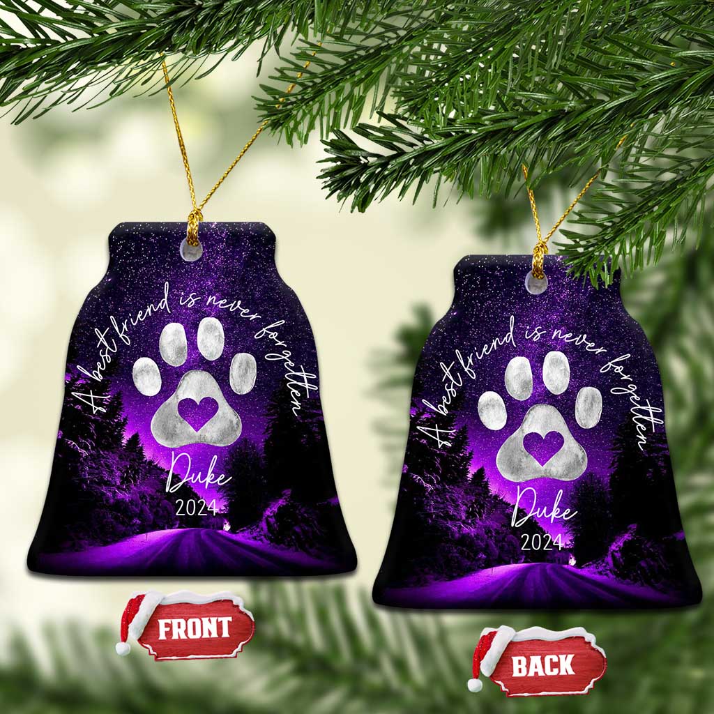Personalized Dog Memorial Christmas Ornament 2024 Custom Name Pet Remembrance A Best Friend Is Never Forget TS10