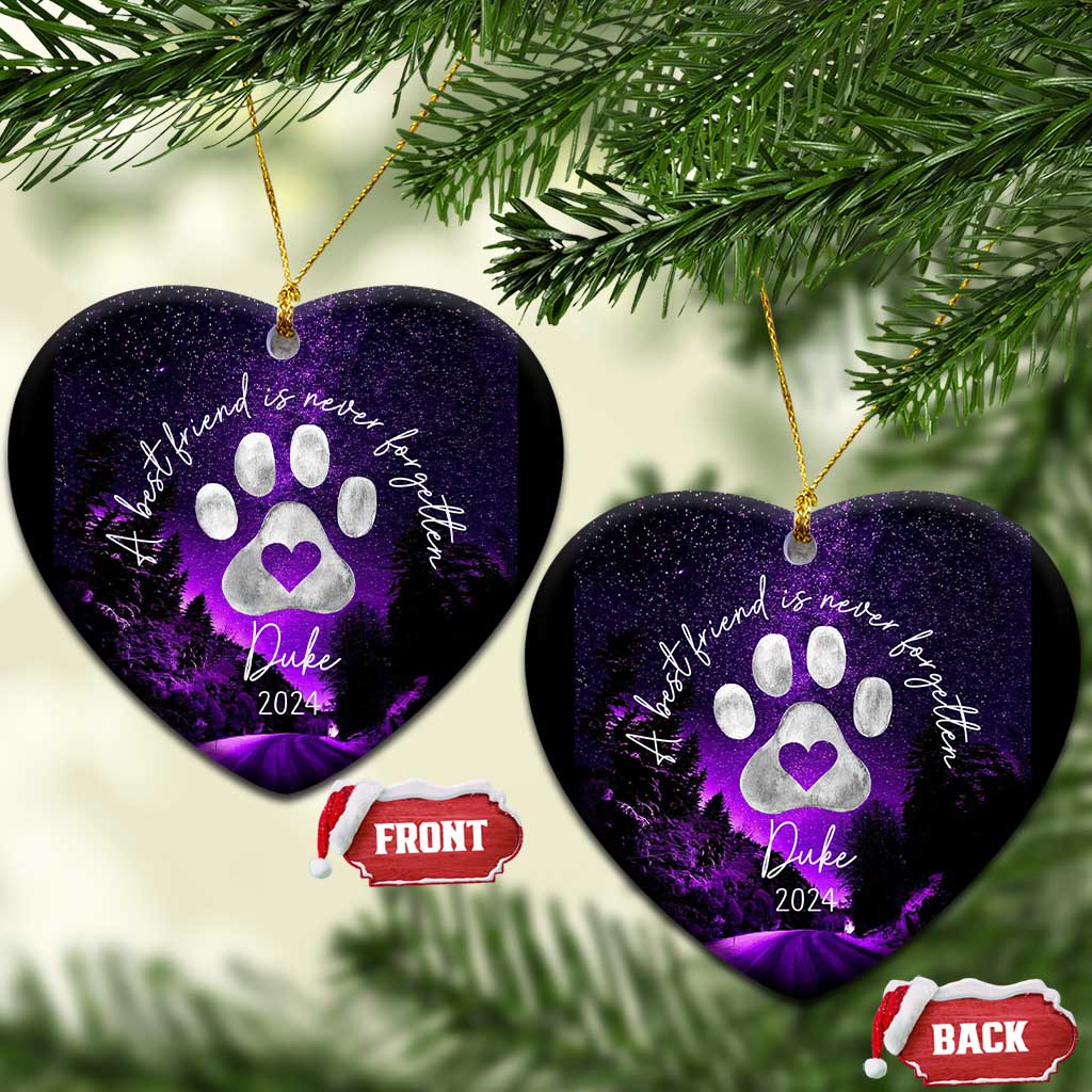 Personalized Dog Memorial Christmas Ornament 2024 Custom Name Pet Remembrance A Best Friend Is Never Forget TS10