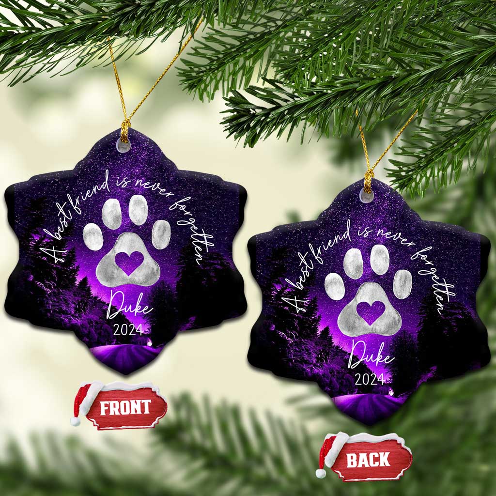 Personalized Dog Memorial Christmas Ornament 2024 Custom Name Pet Remembrance A Best Friend Is Never Forget TS10