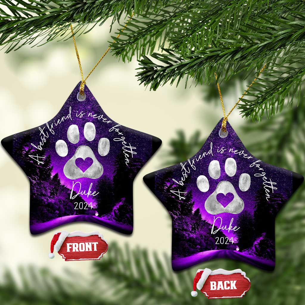 Personalized Dog Memorial Christmas Ornament 2024 Custom Name Pet Remembrance A Best Friend Is Never Forget TS10
