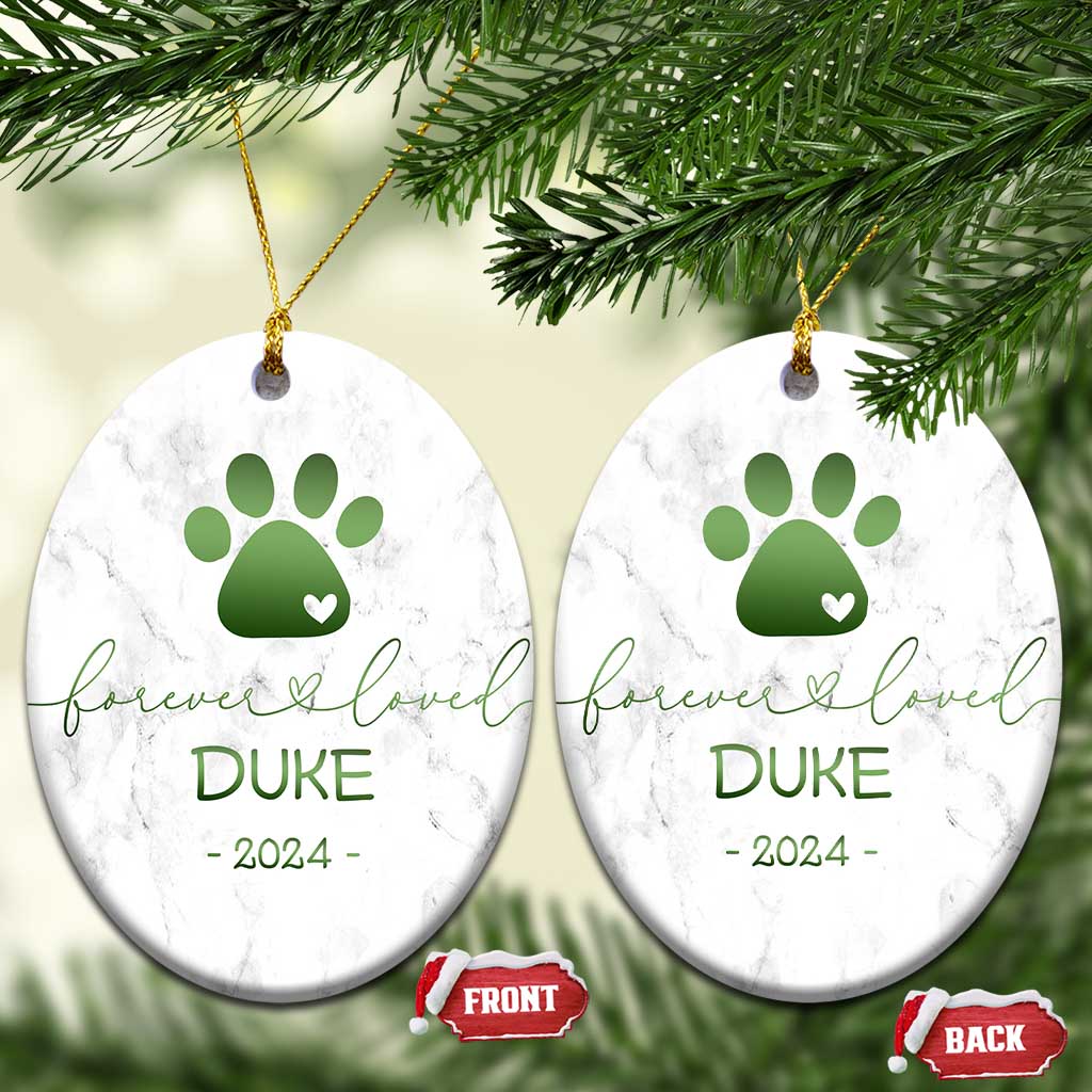Personalized Pet Memorial Christmas Ornament Custom Name Forevel Loved TS10